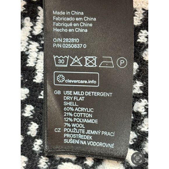 H&M Poncho Cream Black Aztec Open Front Cardigan Size XS One Size Cowgirl Shawl - Picture 8 of 10